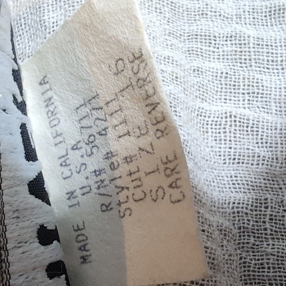 Vintage Mayvens of California Gauze Cotton Ivory Tunic Button Down Dress Size 16 - Picture 5 of 15